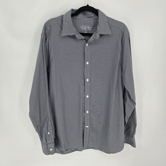 Vineyard vines on the go performance button mens size Large black white gingham - Picture 8 of 8